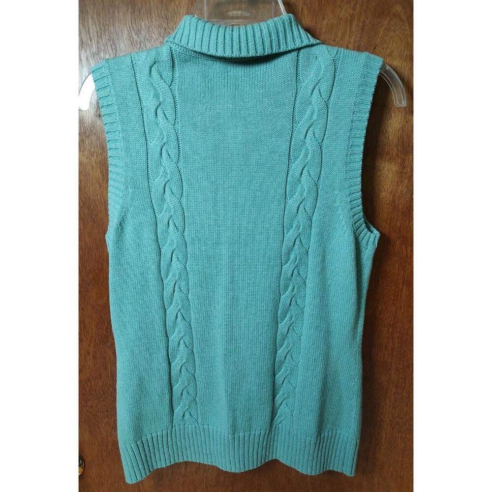 Pendleton Size S Full Zip Cable Knit Turquoise Sw… - image 8
